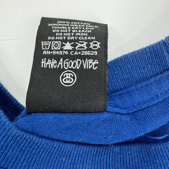 Stüssy Warriors Viking Graphic Tee - Small - Blue & White - Picture 7 of 7